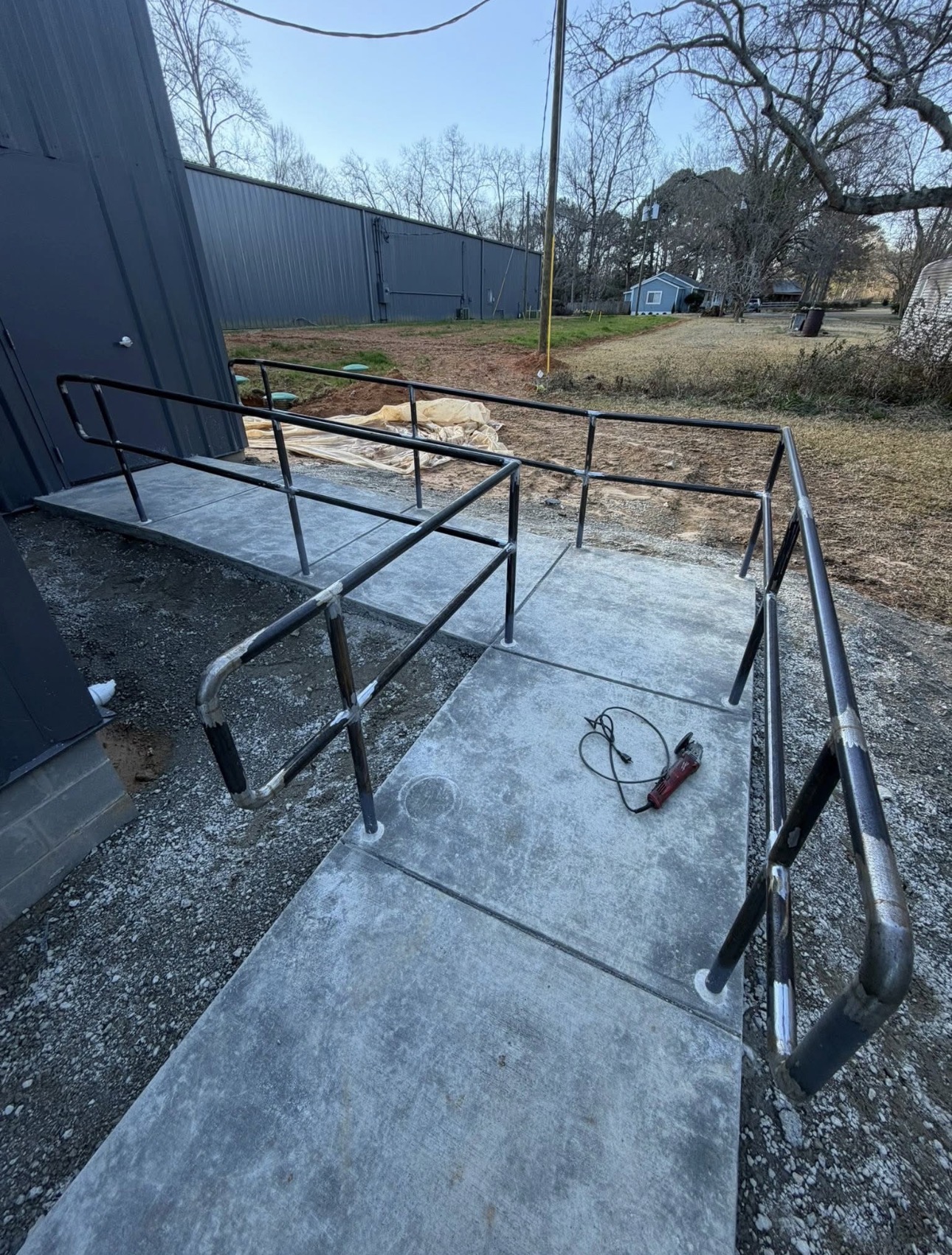 Commercial handrails fabricated by Wade Welding