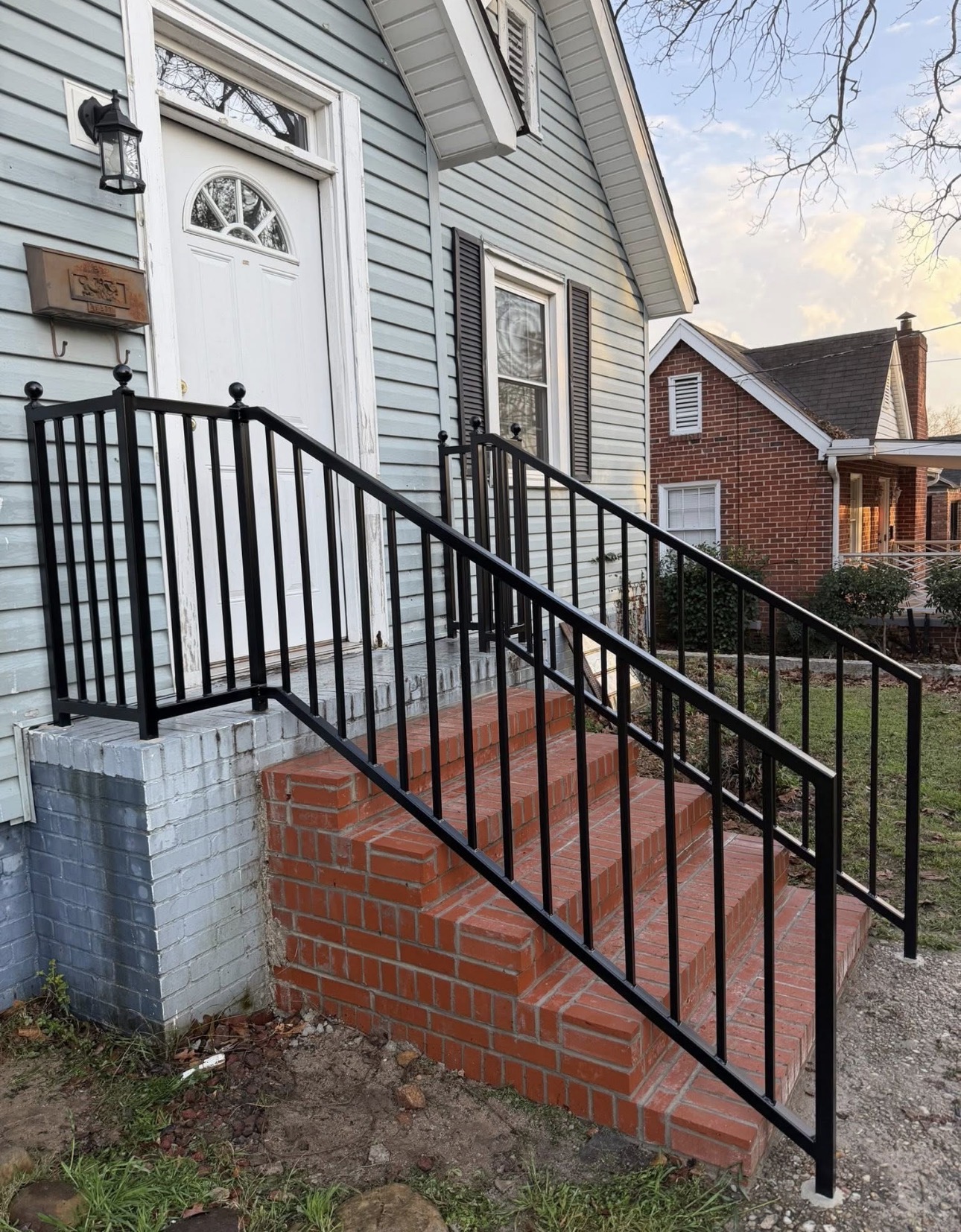Custom metal handrails installed in Harris County, GA